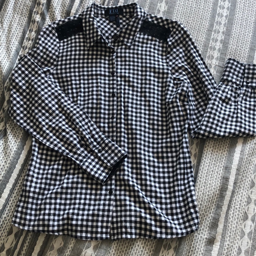 French Dressing Jeans Buttondown Top Sz 10